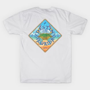 Destin, Florida, with Blue Crab on Beach T-Shirt